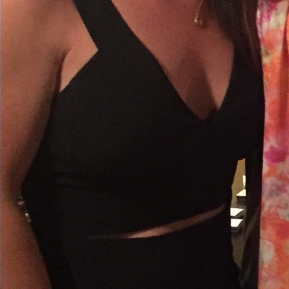 Leith Two Piece Black Crop & Pencil Skirt set